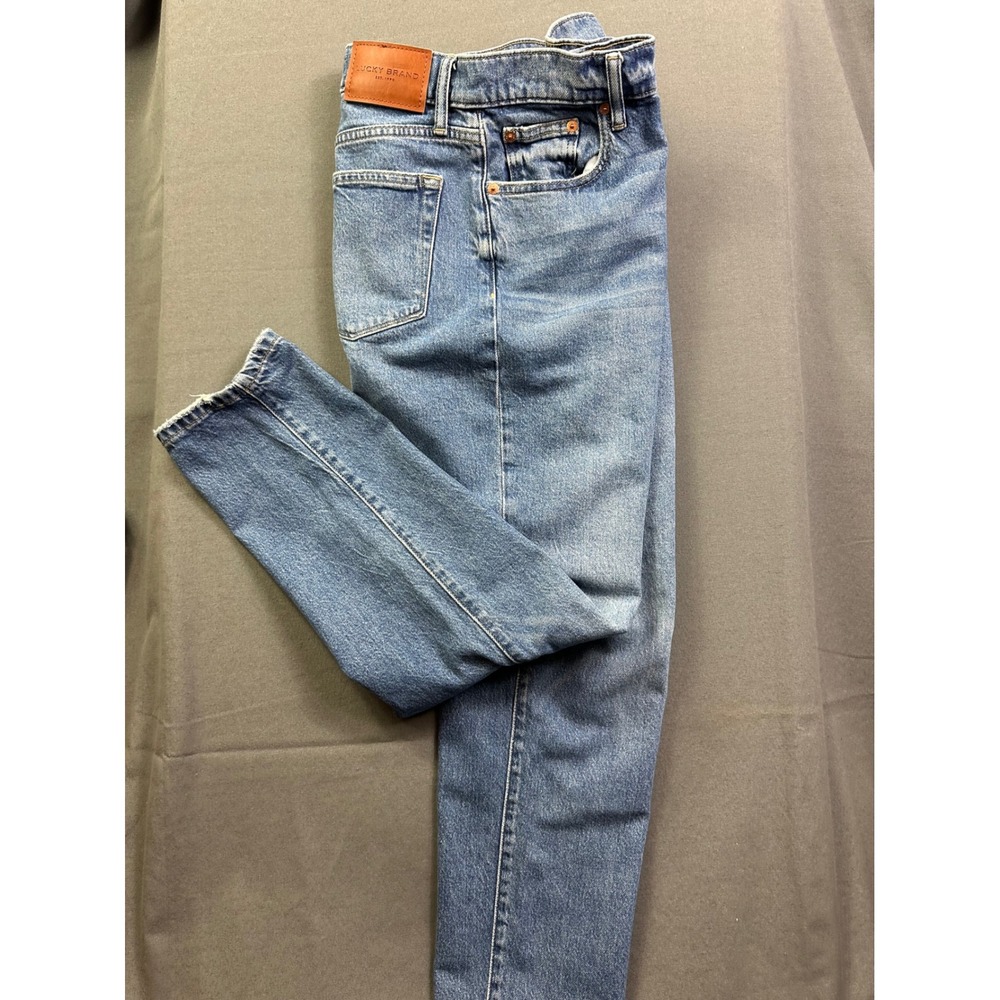Lucky Brand Drew‎ Mom Jeans High Rise Tapered Button Fly Blue Denim 8/29R